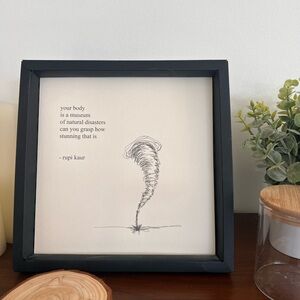 Rupi Kaur Black Framed Art Print with Inspirational Quote